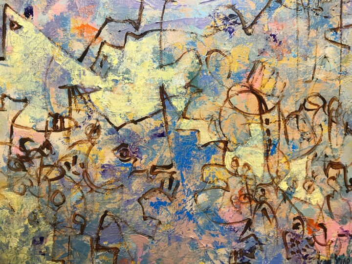 Peinture intitulée "Paysage multicolore" par Jean Brisé, Œuvre d'art originale, Acrylique Monté sur Châssis en bois