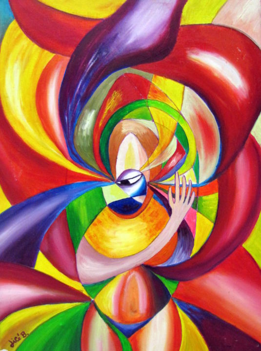 Pintura titulada "" Fiesta "" por Jicé B., Obra de arte original, Oleo