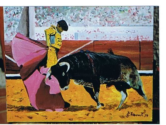 Peinture intitulée "Corrida à Béziers  V" par Jean Chauvet, Œuvre d'art originale, Huile