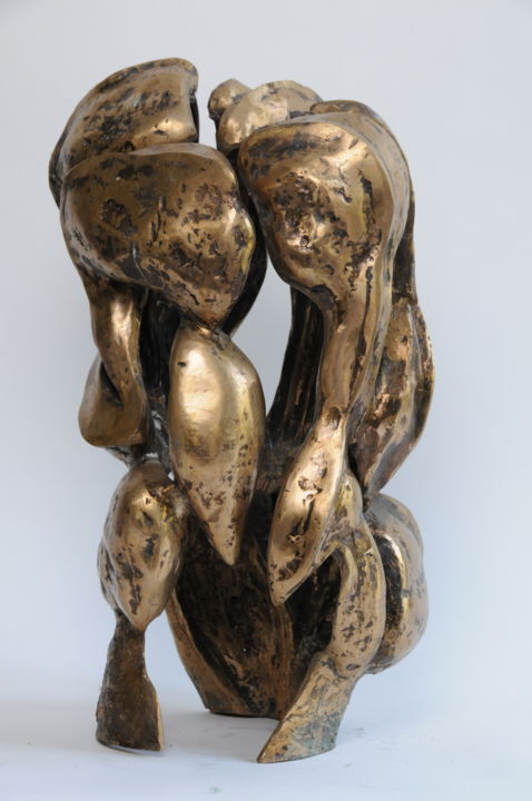 Sculpture titled "Conciliabule" by Jean-Chrétien Favreau, Original Artwork, Bronze