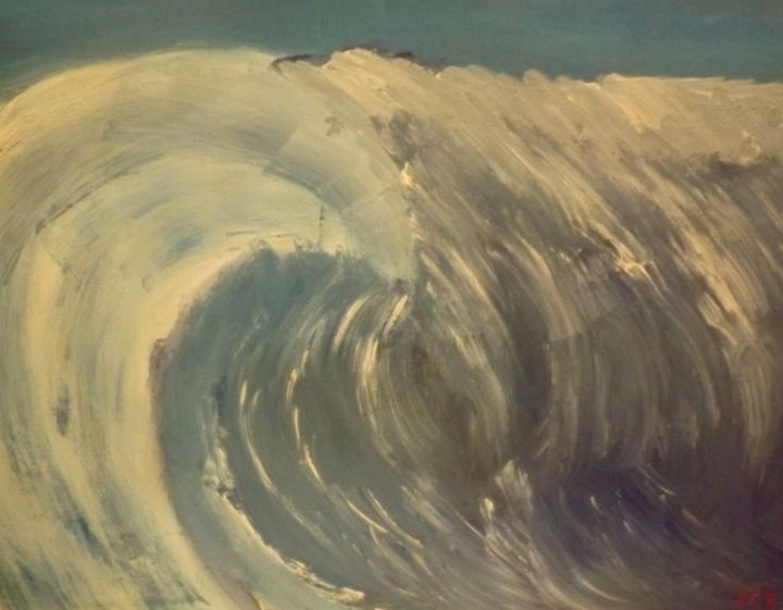 Peinture intitulée "La vague même pas n…" par Jean-Christian Belcourt, Œuvre d'art originale, Acrylique