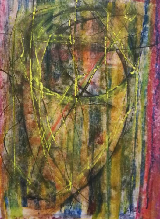 Painting titled "121 / Portrait à l'…" by Jean-Christophe Hilaire, Original Artwork, Pastel