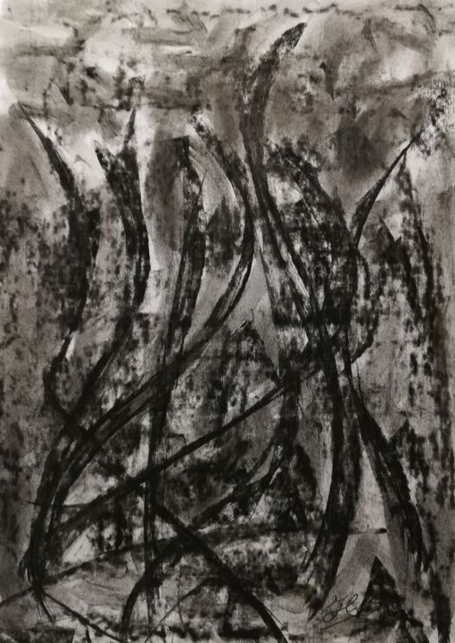 Картина под названием "Nuit de tempête 340" - Jean-Christophe Hilaire, Подлинное произведение искусства, Пастель