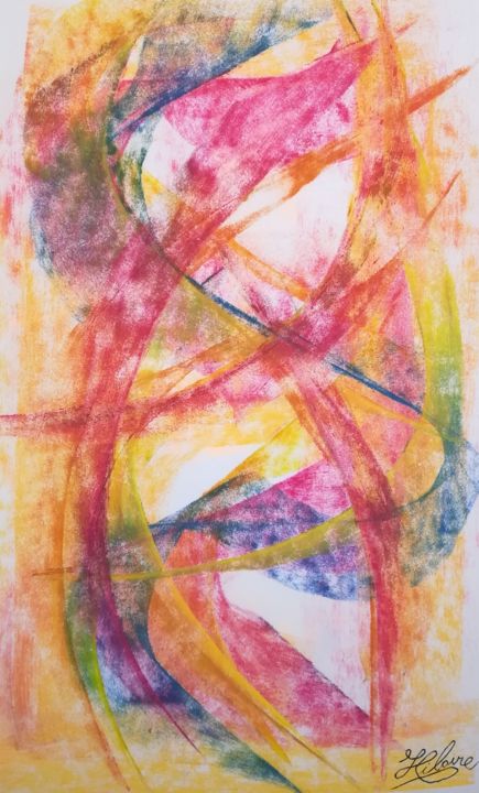 Peinture intitulée "Couleurs De Coeur /…" par Jean-Christophe Hilaire, Œuvre d'art originale, Pastel