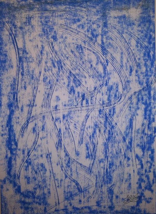 Peinture intitulée "Toujours Du Blues /…" par Jean-Christophe Hilaire, Œuvre d'art originale, Pastel