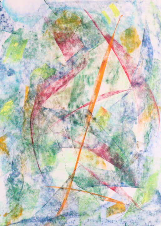 Картина под названием "Fleurs De Baisers /…" - Jean-Christophe Hilaire, Подлинное произведение искусства, Пастель