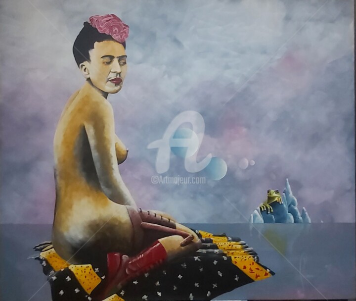 Painting titled "Frida Kahlo et Dieg…" by Jean-Christophe Labrue, Original Artwork, Acrylic