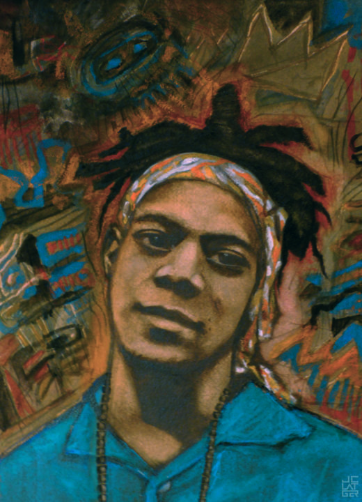 Painting titled "Basquiat.jpg" by Jean-Christophe Latger, Original Artwork, Watercolor
