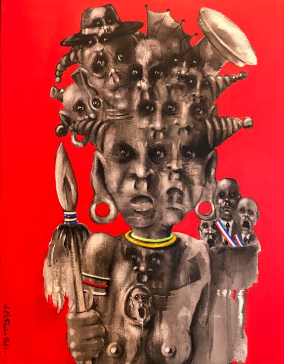 Malerei mit dem Titel "Sans titre 1305" von Jean Christophe Fischer, Original-Kunstwerk, Acryl Auf Gestell montiert