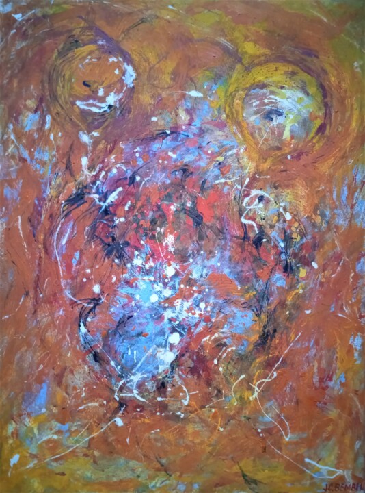 Peinture intitulée "Etrange apparition" par Jean-Claude Bemben, Œuvre d'art originale, Huile Monté sur Châssis en bois