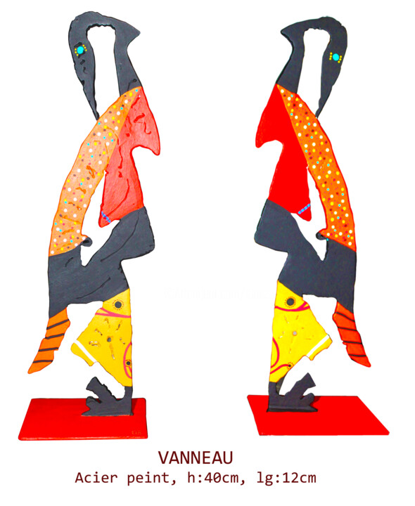 Sculpture titled "VANNEAU" by Jean Claude Causse, Original Artwork, Metals