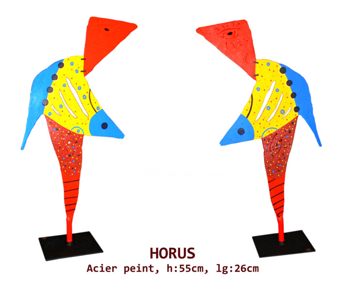 Rzeźba zatytułowany „horus-jpg” autorstwa Jean Claude Causse, Oryginalna praca, Metale