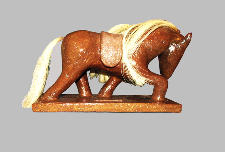 Sculpture titled "CABALLO" by Jean Claude Causse, Original Artwork, Clay