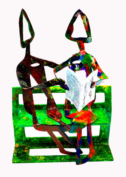 Sculpture intitulée "ENTRAIDE" par Jean Claude Causse, Œuvre d'art originale, Métaux