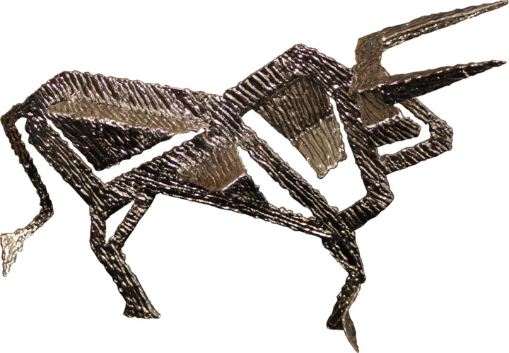 Γλυπτική με τίτλο "Toro Arc" από Jean Claude Causse, Αυθεντικά έργα τέχνης, Από ανοξείδωτο χάλυβα