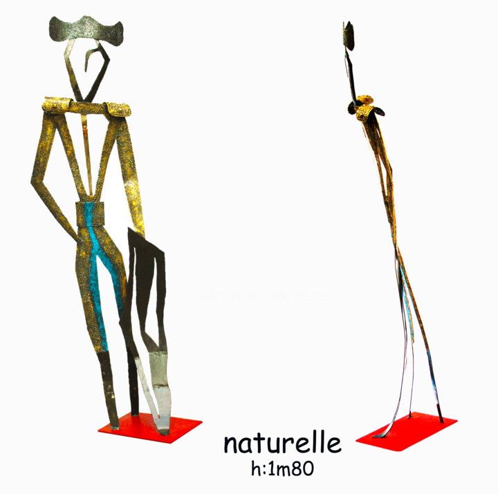 雕塑 标题为“Naturelle 1m90” 由Jean Claude Causse, 原创艺术品, 金属