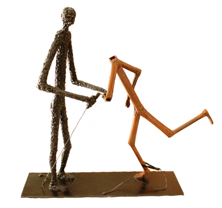 Sculpture intitulée "Le sculpteur" par Jean Claude Causse, Œuvre d'art originale, Métaux