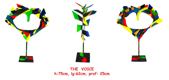 "The Voïce" başlıklı Heykel Jean Claude Causse tarafından, Orijinal sanat, Metaller