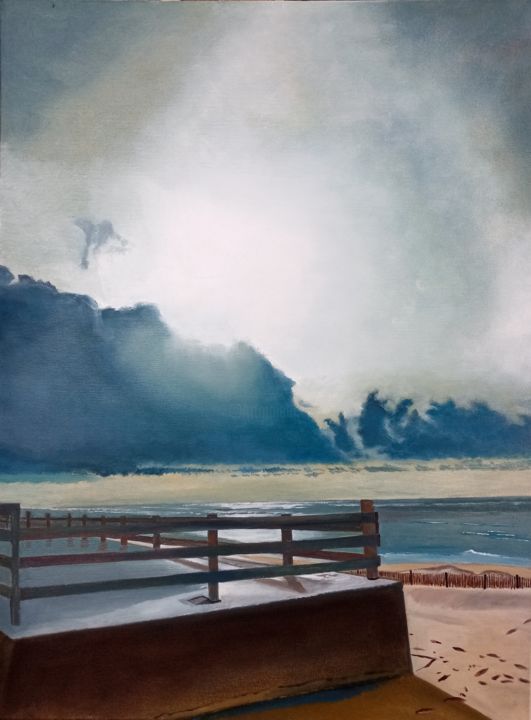 Картина под названием "Série océan 8" - Jean Claude Colombano, Подлинное произведение искусства, Масло