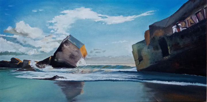 Peinture intitulée "Série océan 9" par Jean Claude Colombano, Œuvre d'art originale, Huile