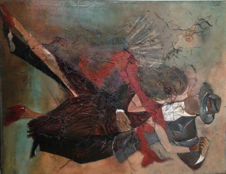 Painting titled "Invitation au tango" by Jean Claude Colombano, Original Artwork, Oil