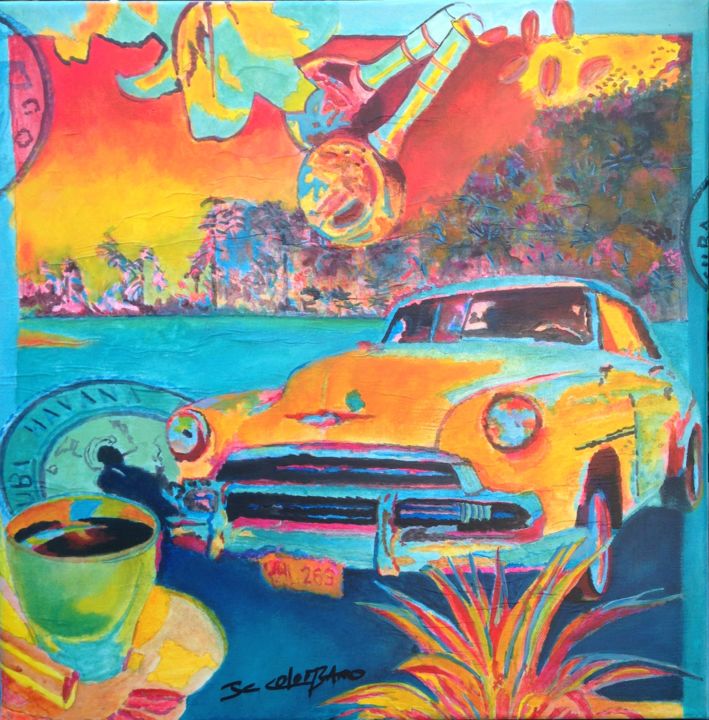Série Chromes À Cuba Schilderij door Jean Claude Colombano Artmajeur