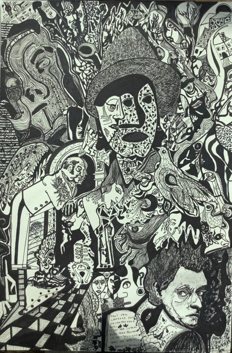 Drawing titled "Incompréhensible" by Jean-Claude Delepière, Original Artwork, Marker