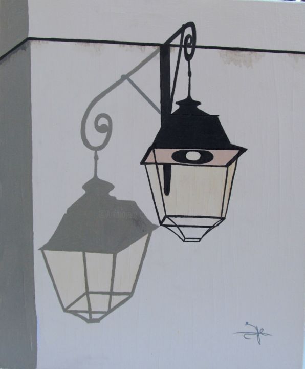 Peinture intitulée "Ombre et lumière" par Slydes, Œuvre d'art originale, Acrylique