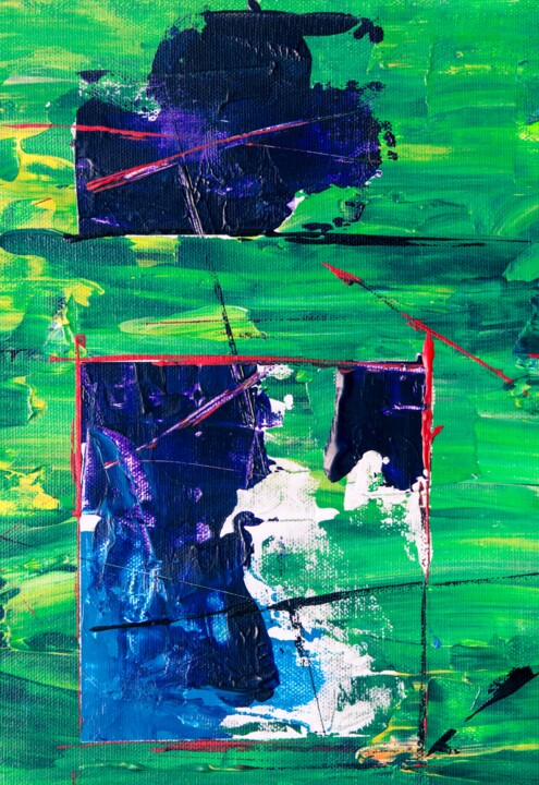 Pintura titulada "Green" por Jean Claude Kabongo, Obra de arte original, Acrílico