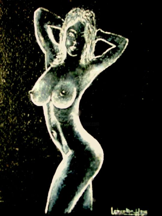 「Silouhette de  femm…」というタイトルの絵画 Lebreton-Haysによって, オリジナルのアートワーク, オイル