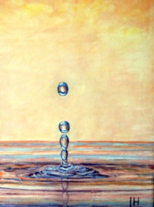 Peinture intitulée "La goutte d'eau" par Lebreton-Hays, Œuvre d'art originale, Huile