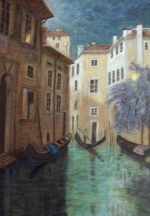 Malarstwo zatytułowany „Venise ( clair -obs…” autorstwa Lebreton-Hays, Oryginalna praca, Olej