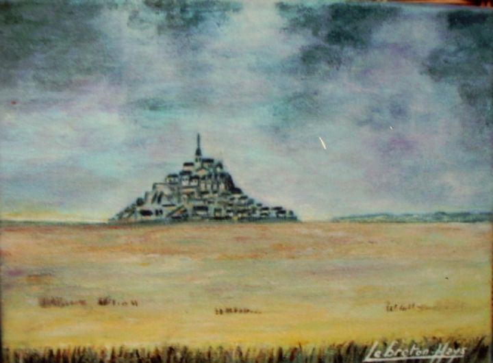Peinture intitulée "le Mont Saint-Miche…" par Lebreton-Hays, Œuvre d'art originale, Huile
