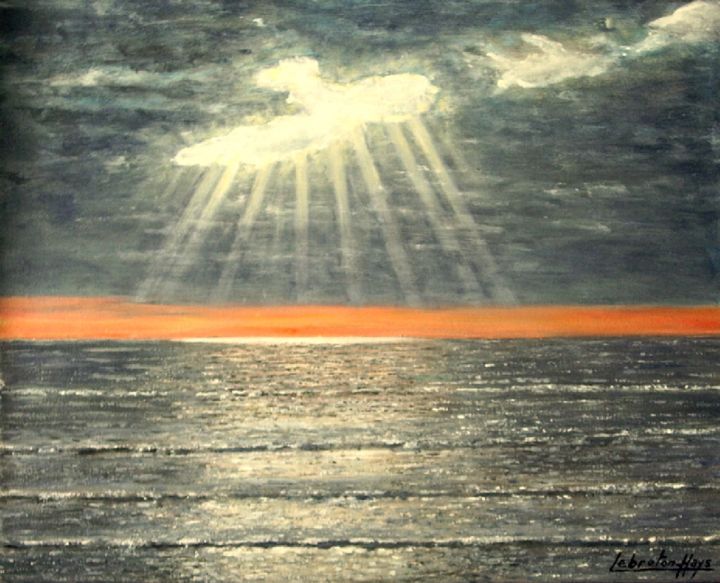 Peinture intitulée "Le jour tombe , cou…" par Lebreton-Hays, Œuvre d'art originale, Acrylique