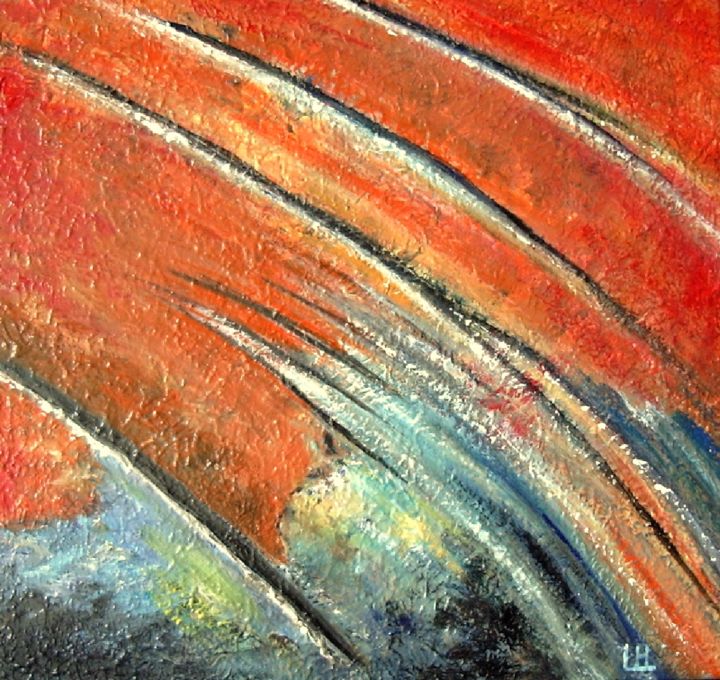 Peinture intitulée "Comète" par Lebreton-Hays, Œuvre d'art originale, Acrylique