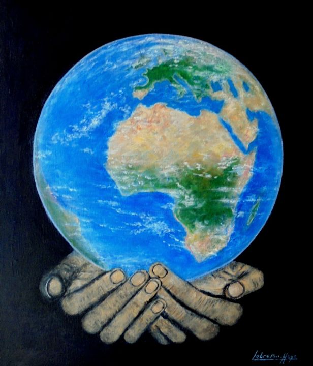 Peinture intitulée "La Terre c'est un j…" par Lebreton-Hays, Œuvre d'art originale, Acrylique