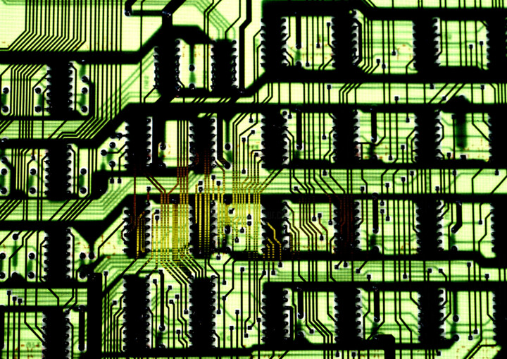 Arte digitale intitolato "Electronique 1" da Jean-Claude Mathier, Opera d'arte originale, Fotografia digitale