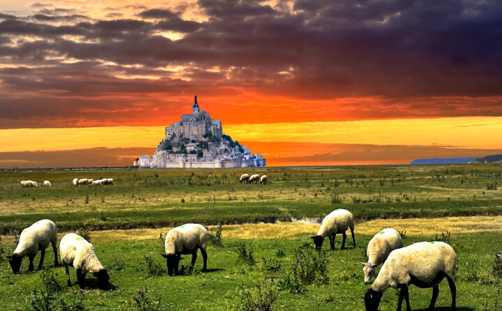 Photographie intitulée "Le Mont Saint Miche…" par Jean-Claude Mathier, Œuvre d'art originale, Photographie numérique