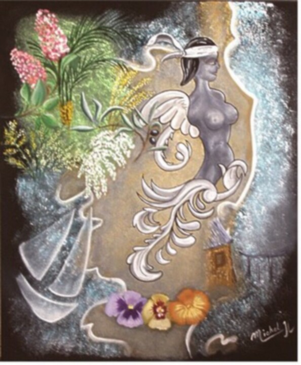 Ζωγραφική με τίτλο "Corsica" από Jean Claude Michel, Αυθεντικά έργα τέχνης, Ακρυλικό Τοποθετήθηκε στο Ξύλινο φορείο σκελετό