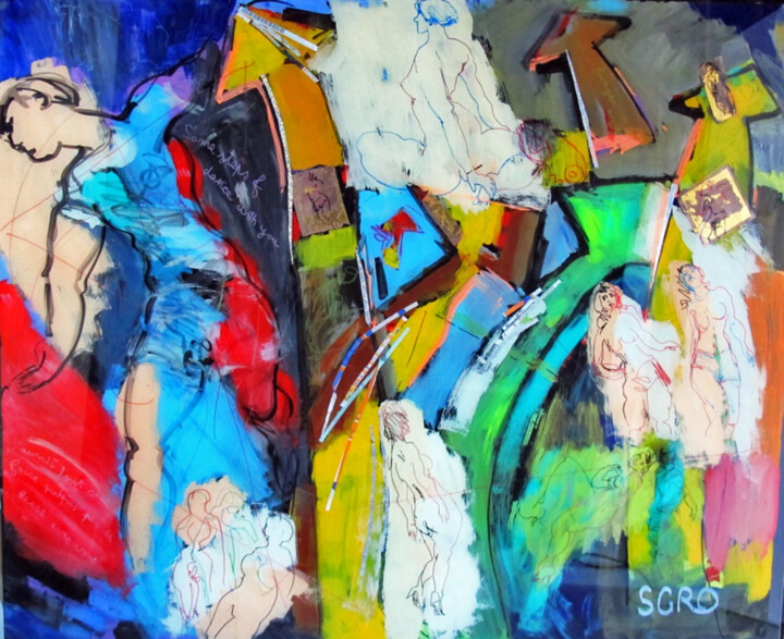 Schilderij getiteld "Quelques pas de dan…" door Jean-Claude Sgro, Origineel Kunstwerk, Acryl