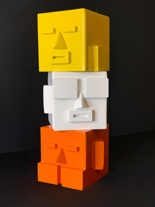 Sculpture intitulée "Les 3 sages" par Jean-Claude Singla, Œuvre d'art originale, Métaux