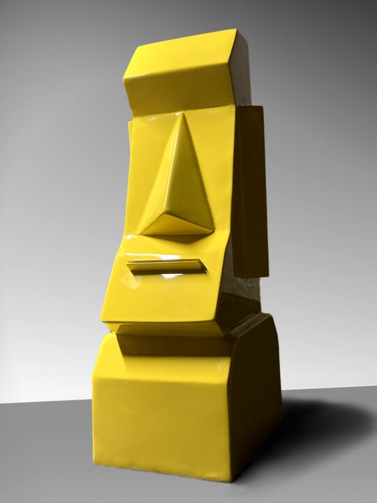 Sculpture intitulée "Moaï de l'île de Pâ…" par Jean-Claude Singla, Œuvre d'art originale, Métaux