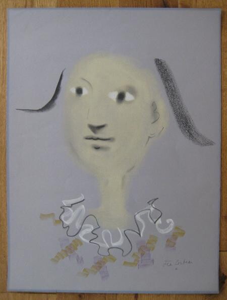 Peinture intitulée "Harlequin" par Jean Cocteau, Œuvre d'art originale, Huile