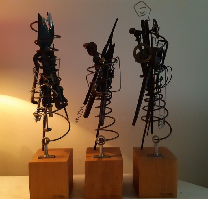 "trio" başlıklı Heykel Jean Huard tarafından, Orijinal sanat, Paslanmaz Çelik