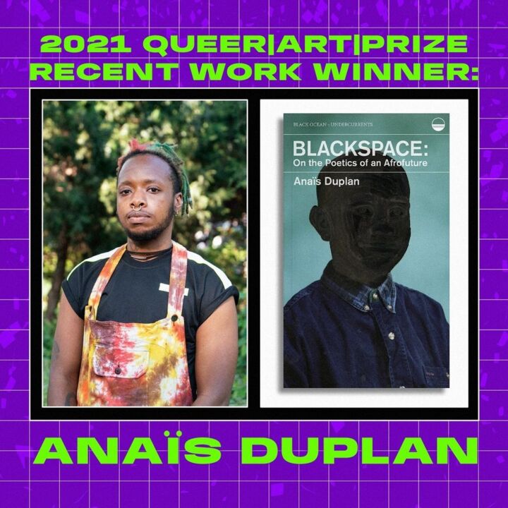 Anais Duplan, poet and curator, won the Queer | Art prize for a recent work