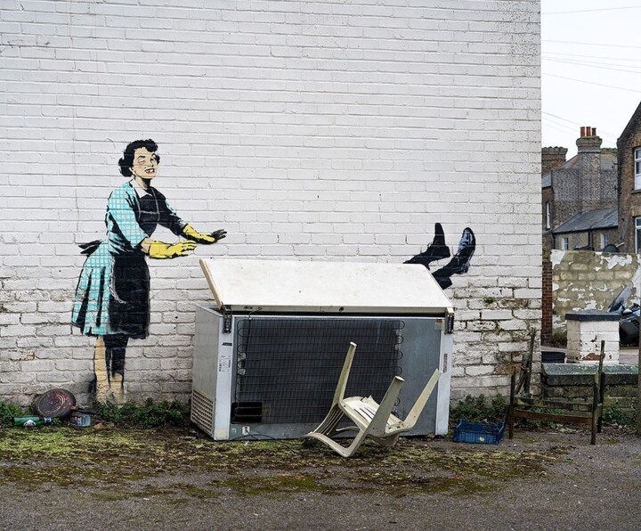Banksys Valentinstagskunst im englischen Margate wurde innerhalb weniger Stunden entfernt
