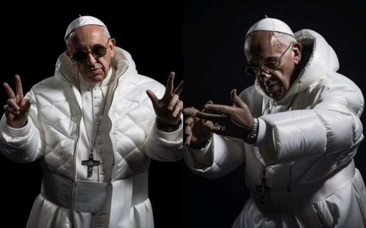 Papa Francis'in modaya uygun kabarık bir ceket giydiği fotoğrafı sahte!