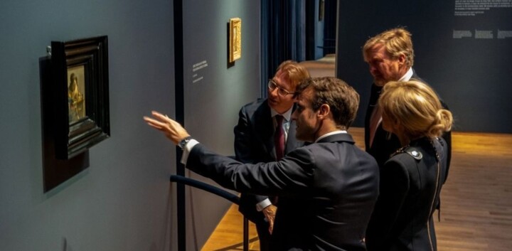 Een speciaal bezoek aan de Vermeer-tentoonstelling, voor president Macron