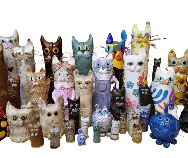 Cat lover? Check out it this record exhibition of 100 clay cats