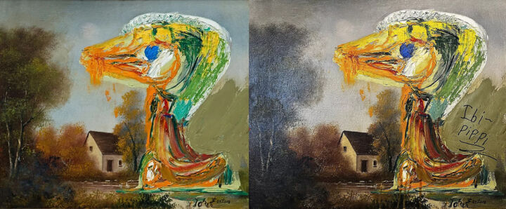 Говорят, что датский художник Иби-Пиппи Оруп Хедегаард испортил символическую картину Асгера Йорна